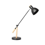 Modern Wood and Iron Adjustable Desk Lamp for Reading and Office Spaces