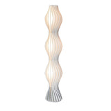 Sculptural Wavy LED Floor Lamp with White Acrylic Shades and Foot Pedal Control