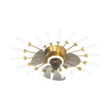Modern Flower Petal Nordic Ceiling Fan with LED Light and Three Step Dimming for Bedrooms and Living Spaces