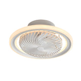 Modern Flush Mount Bladeless Ceiling Fan with Dimmable LED Light and Silent Motor