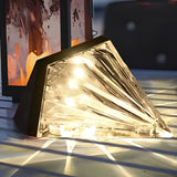 2 Pack Modern Black Geometric Solar Powered LED Outdoor Wall Lamps for Porch and Garden