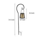 2 Pack Outdoor Solar Lanterns Retro Iron Hollow Projection Garden Lights with Decorative Handle