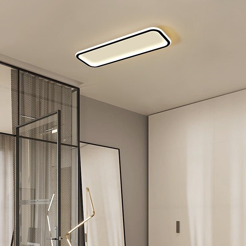 Modern Rectangular Black Flush Mount Ceiling Light 20 or 30 Inch Ultra Thin Aluminum Fixture