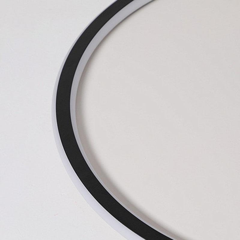 20 Inch Dimmable Black LED Flush Mount Ceiling Light with Decorative Leaf Edge Design