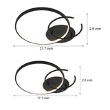 Modern Dimmable Geometric Circles LED Flush Mount Ceiling Light Fixture for Living Room Bedroom