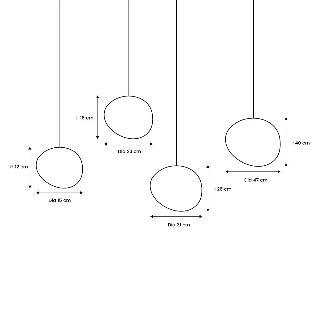 Nordic White Pebble Pendant Light