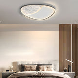 Modern Moon Texture LED Ceiling Light 3 Step Dimming Geometric Flush Mount Lamp