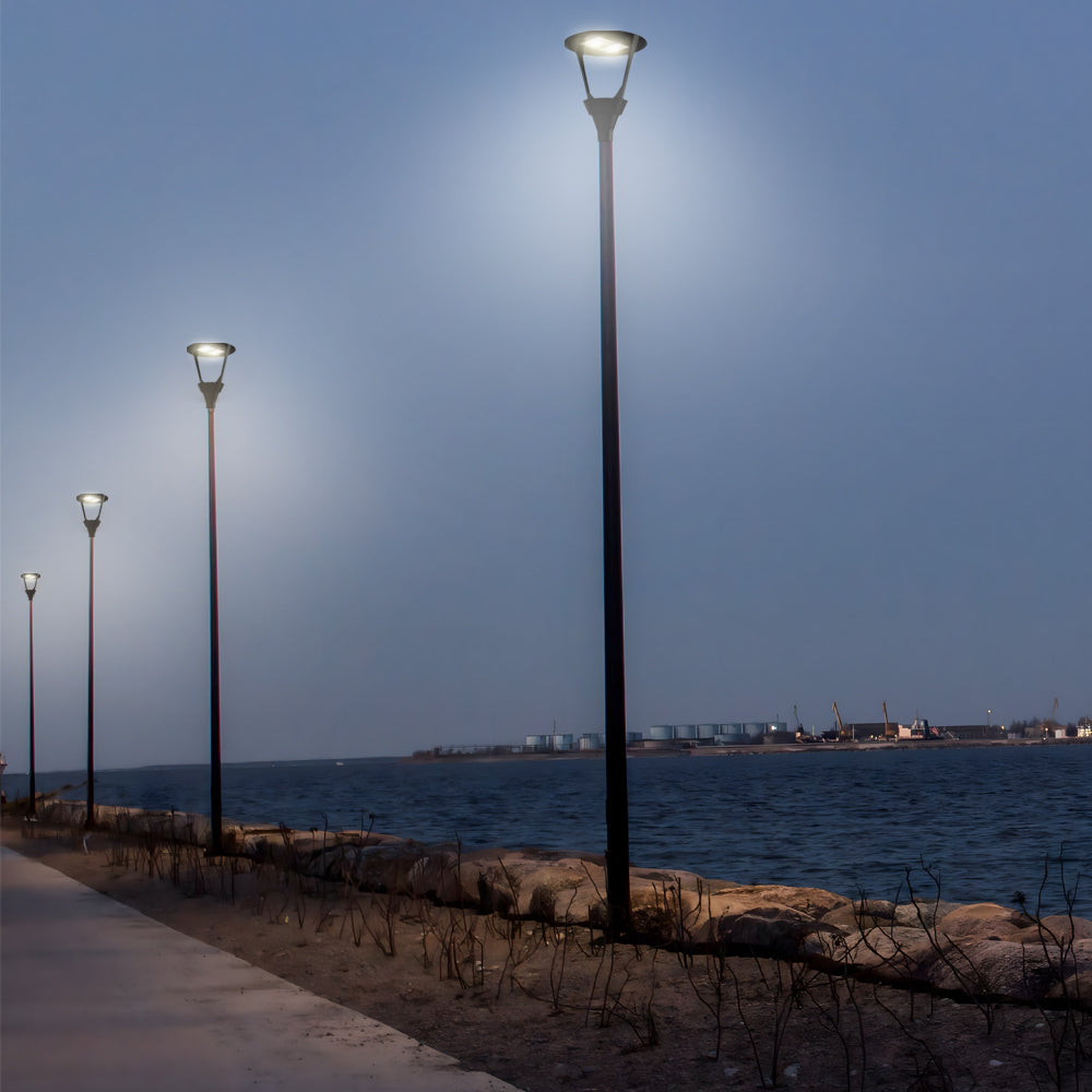 21 Inch Black Outdoor Post Top LED Lantern for Garden and Street Lighting