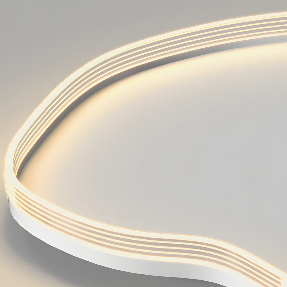 Modern Moon Texture LED Ceiling Light 3 Step Dimming Geometric Flush Mount Lamp