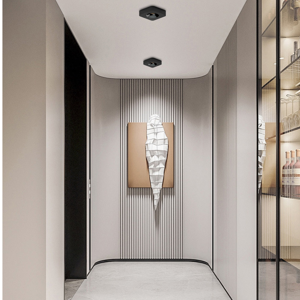 Modern Geometric Ultra Thin LED Ceiling Light with Honeycomb Anti Glare Filter
