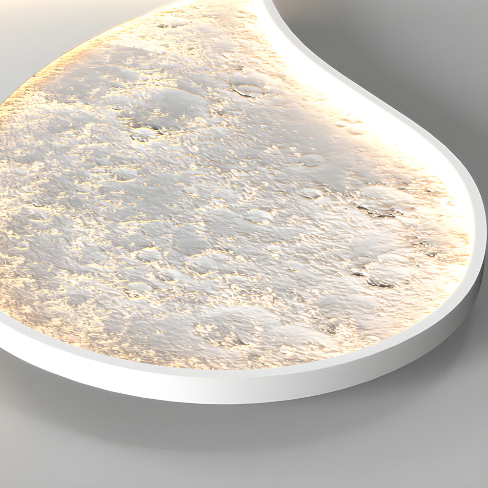 Modern Moon Texture LED Ceiling Light 3 Step Dimming Geometric Flush Mount Lamp