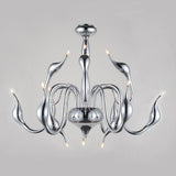24 Inch Modern Chrome Iron Candle Style Chandelier Lighting for Living Room