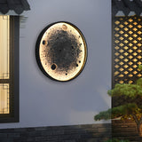 24 Inch Modern Round Moon Waterproof LED Outdoor Wall Light Fixture for Villa and Yard