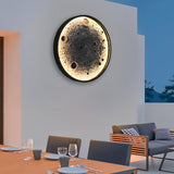 24 Inch Modern Round Moon Waterproof LED Outdoor Wall Light Fixture for Villa and Yard