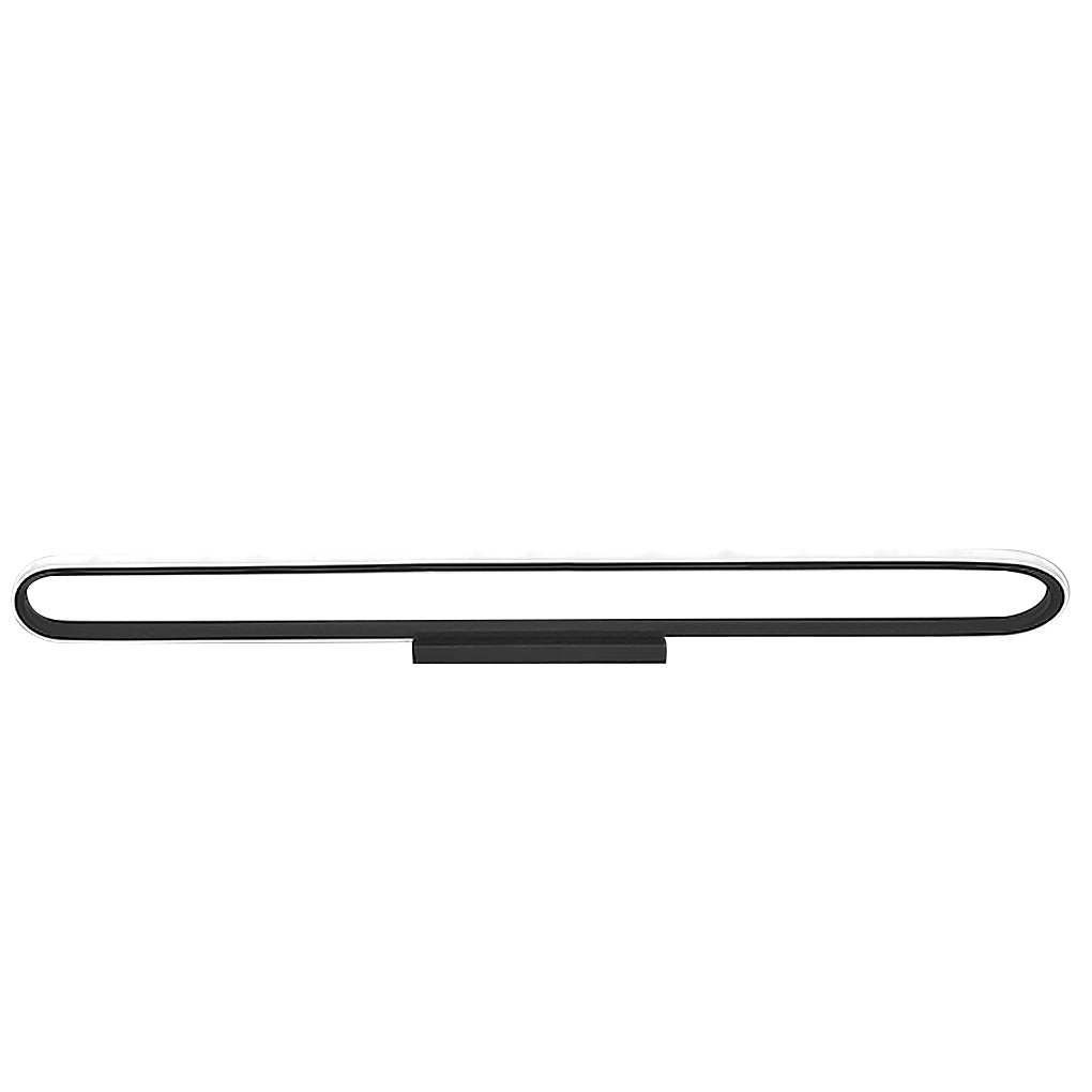 Modern 24 Inch Rectangular LED Flush Mount Ceiling Light and Wall Sconce in Black Finish