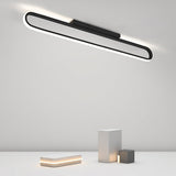 Modern 24 Inch Rectangular LED Flush Mount Ceiling Light and Wall Sconce in Black Finish