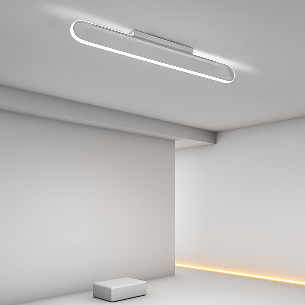 Modern 24 Inch Rectangular LED Flush Mount Ceiling Light and Wall Sconce in Black Finish