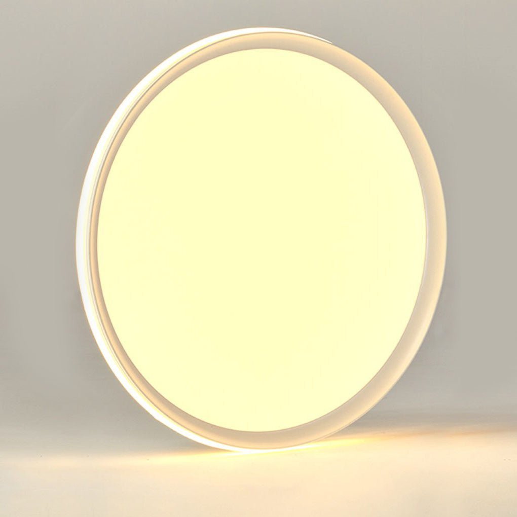 24 Inch Ultra Thin Round LED Flush Mount Ceiling Light Modern Dimmable White Aluminum Fixture