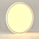 24 Inch Ultra Thin Round LED Flush Mount Ceiling Light Modern Dimmable White Aluminum Fixture