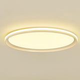 24 Inch Ultra Thin Round LED Flush Mount Ceiling Light Modern Dimmable White Aluminum Fixture