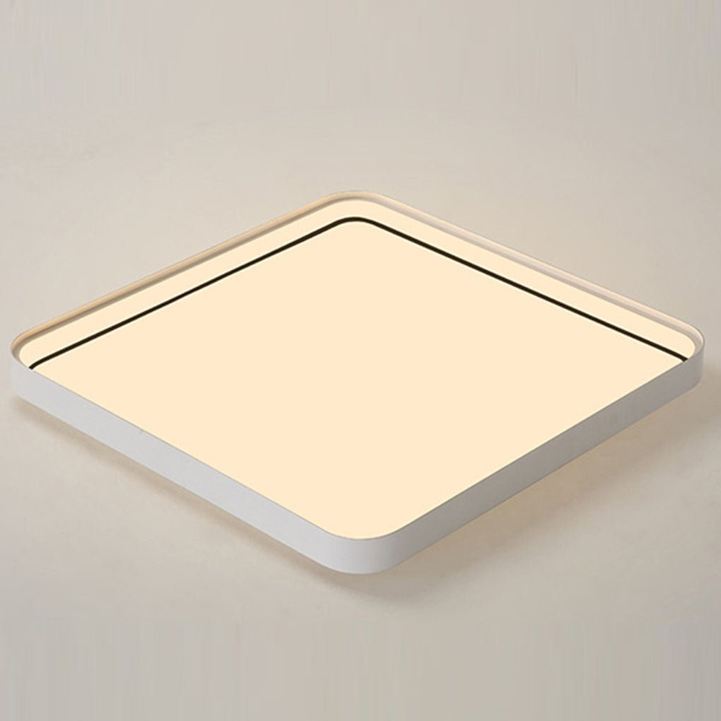 Modern Square LED Flush Mount Ceiling Light White Dimmable Geometric 24 Inch Fixture