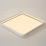 Modern Square LED Flush Mount Ceiling Light White Dimmable Geometric 24 Inch Fixture