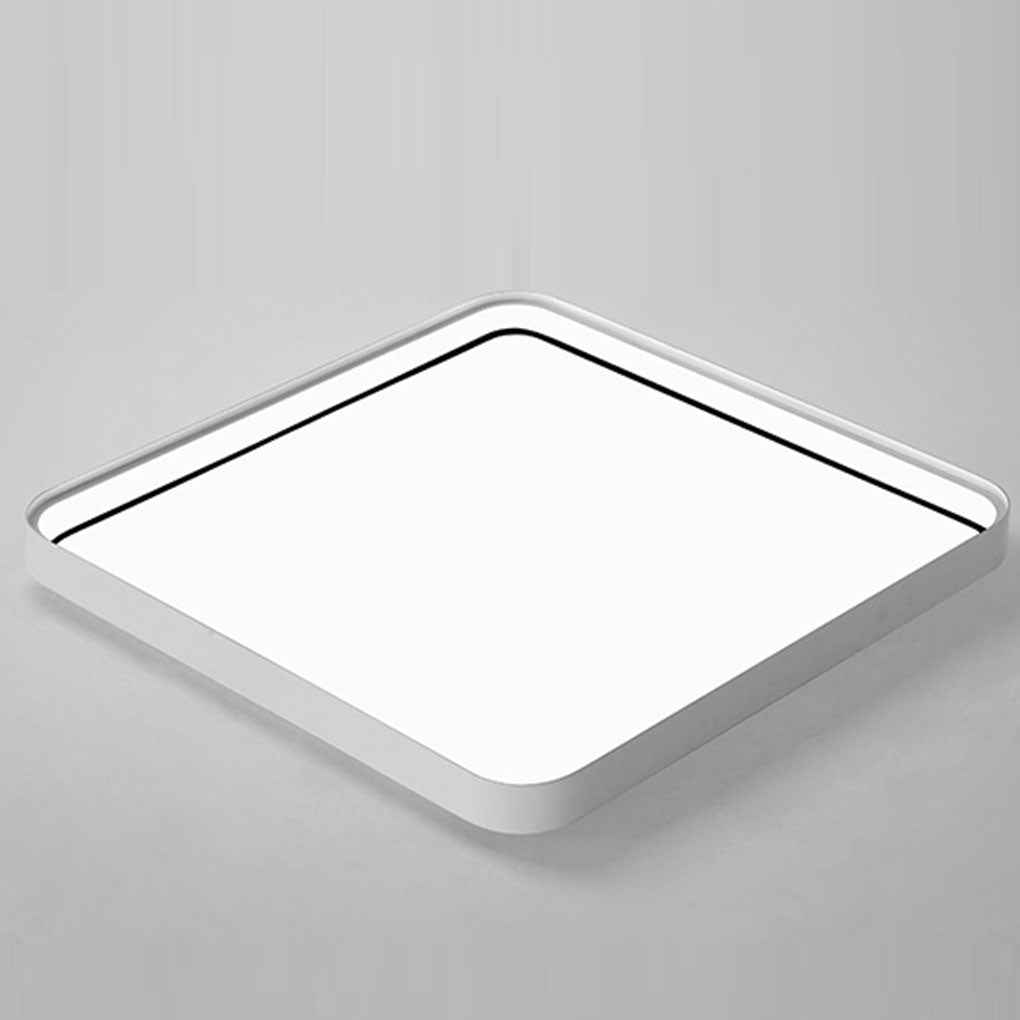 Modern Square LED Flush Mount Ceiling Light White Dimmable Geometric 24 Inch Fixture