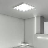 Modern Square LED Flush Mount Ceiling Light White Dimmable Geometric 24 Inch Fixture