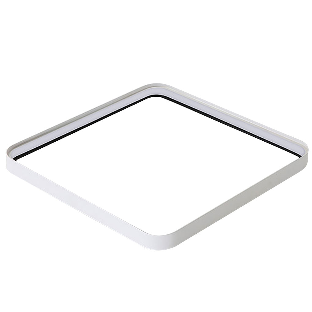 Modern Square LED Flush Mount Ceiling Light White Dimmable Geometric 24 Inch Fixture