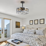 Retro Bladeless Ceiling Fan with 3 Color Dimmable LED Light and Remote Control