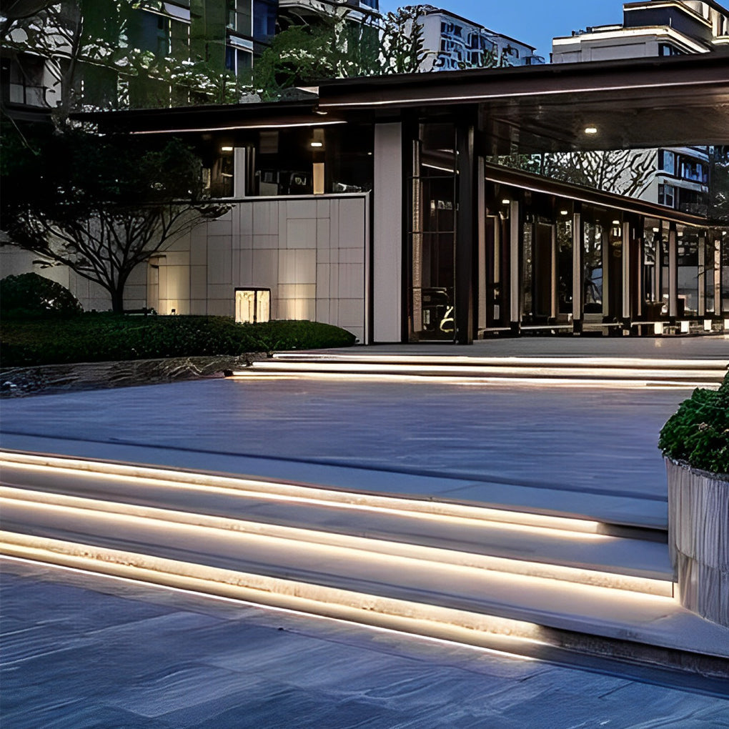 24V Waterproof Recessed Silicone LED Strip Lights Side Emitting for Outdoor Steps and Decks