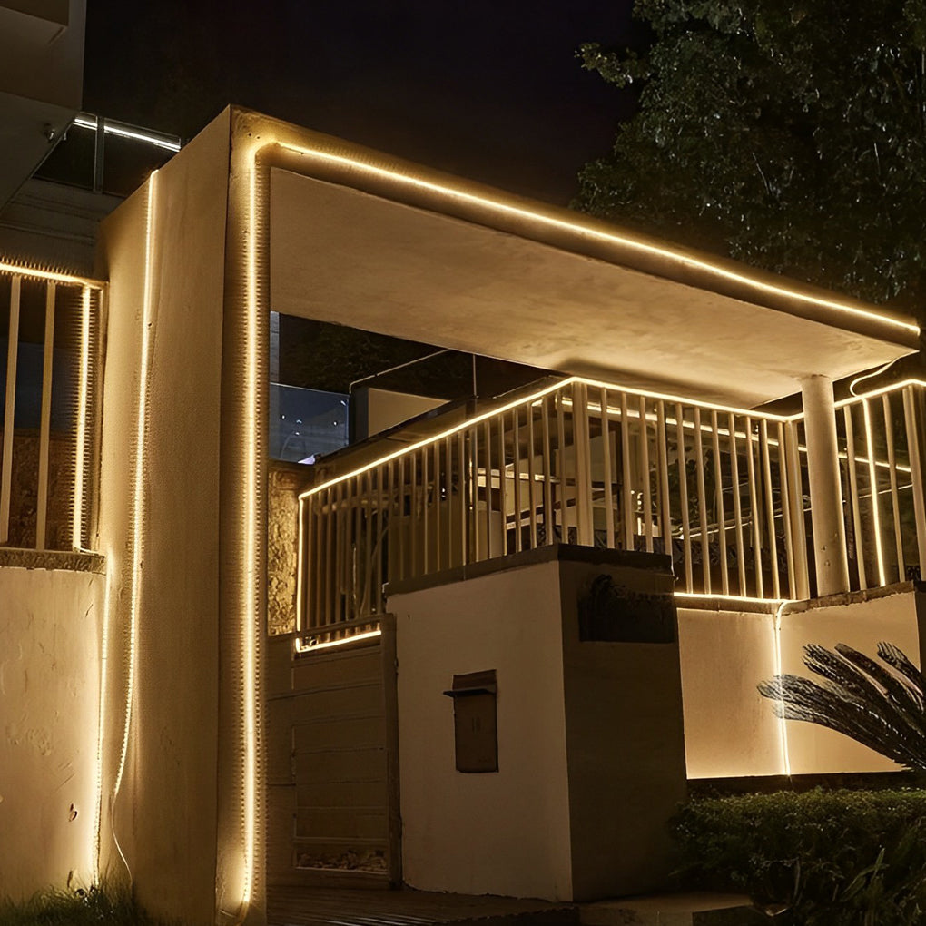 24V Waterproof Recessed Silicone LED Strip Lights Side Emitting for Outdoor Steps and Decks