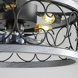 Retro Bladeless Ceiling Fan with 3 Color Dimmable LED Light and Remote Control