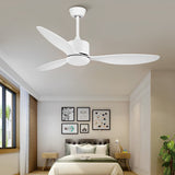 Modern 52 Inch Ceiling Fan with Dimmable LED Light and Remote 3 Blade Silent Motor Flush Mount