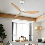 Modern 52 Inch Ceiling Fan with Dimmable LED Light and Remote 3 Blade Silent Motor Flush Mount
