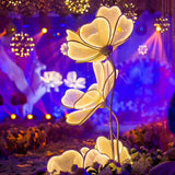 Modern White LED Flower Floor Lamp for Ambient Living Room Lighting with Acrylic Petals
