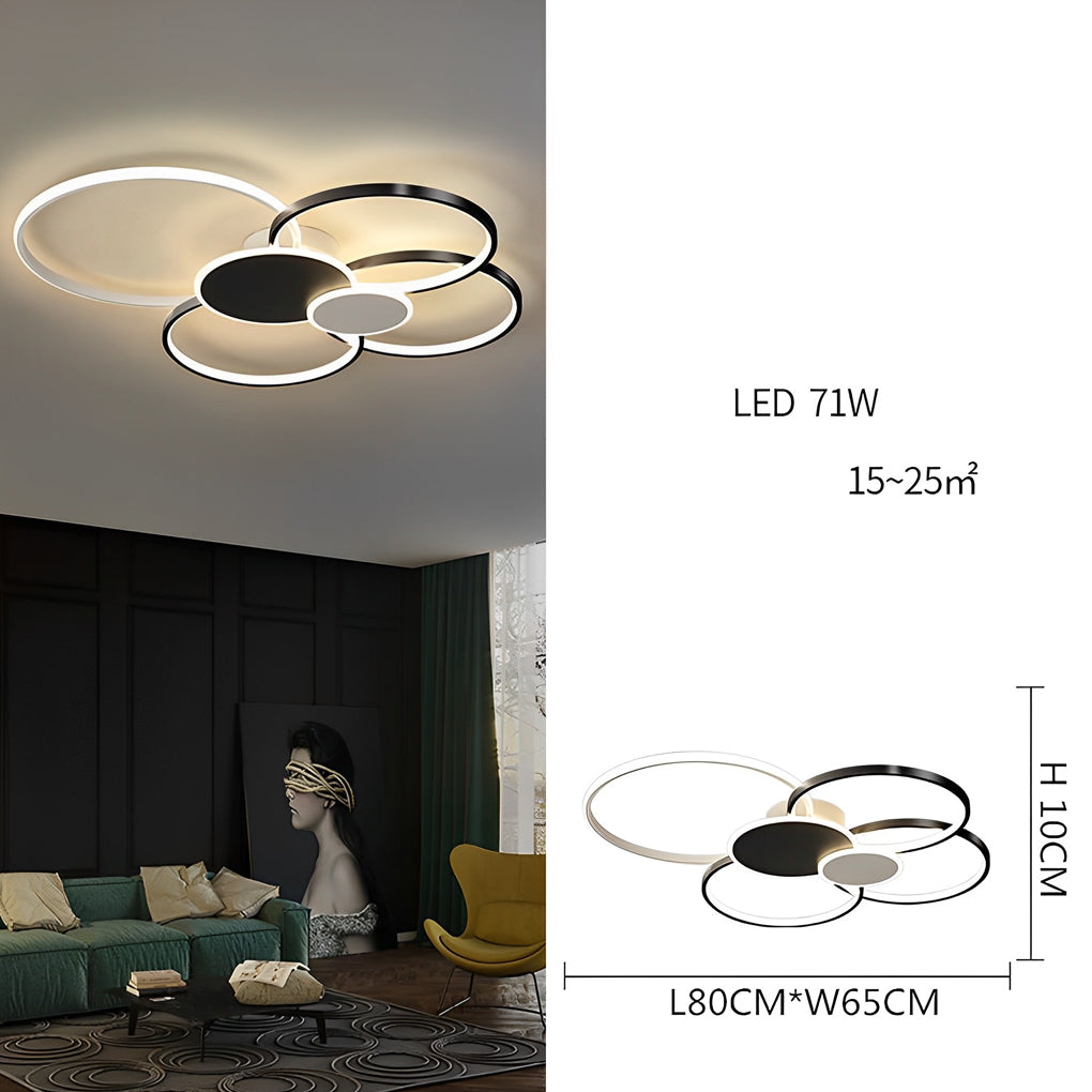 Contemporary Geometric LED Circle Cluster Flush Mount Ceiling Light for Modern Interiors