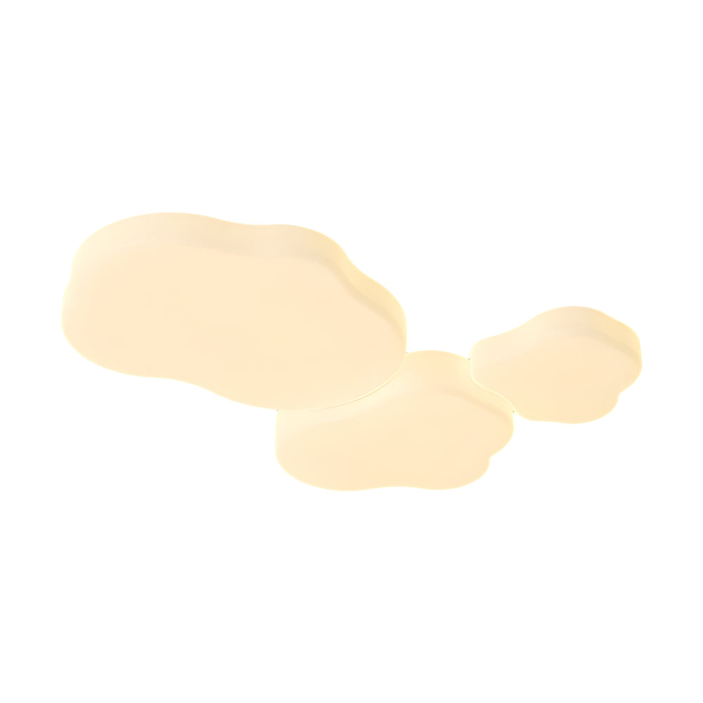 Modern Milky White Cloud Shape LED Ceiling Light with Three Step Color Dimming for Kids Bedroom