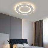 Modern Round White Dimmable LED Flush Mount Ceiling Light with Remote Control