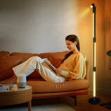 Modern RGB LED Rotating Floor Lamp with Integrated Spotlight and Remote Control for Ambient Lighting