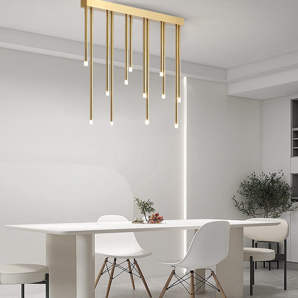 Modern Linear Electroplated Metal LED Flush Mount Ceiling Light with Smart Wireless Control