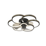 Modern Flower Shaped Silent LED Ceiling Fan with 3 Color Dimming Light