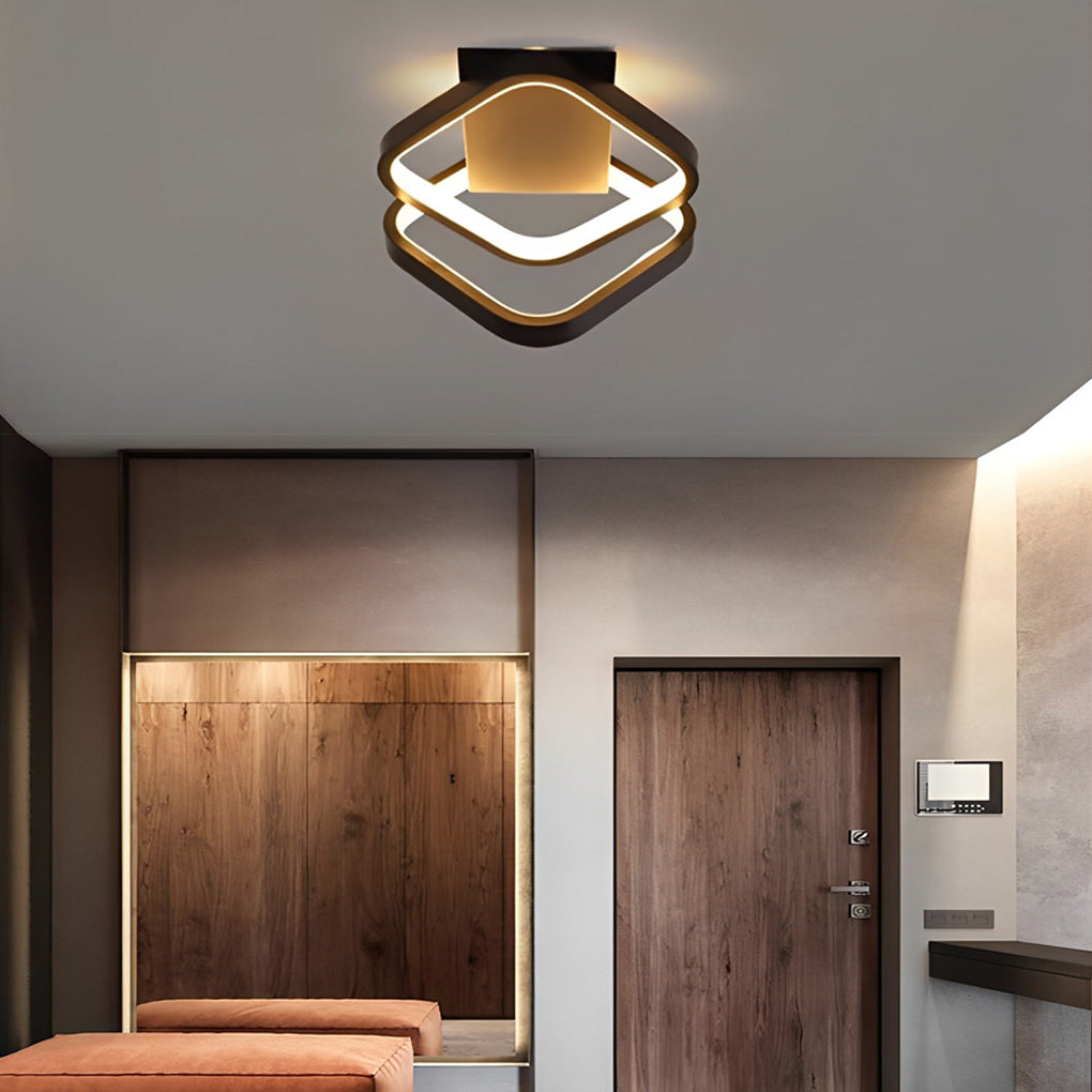 Minimalist Geometric LED Flush Mount Ceiling Light for Modern Hallways and Bedrooms