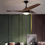 52 Inch Rustic Industrial Ceiling Fan with Wood Finish Blades and 6 Speed DC Motor