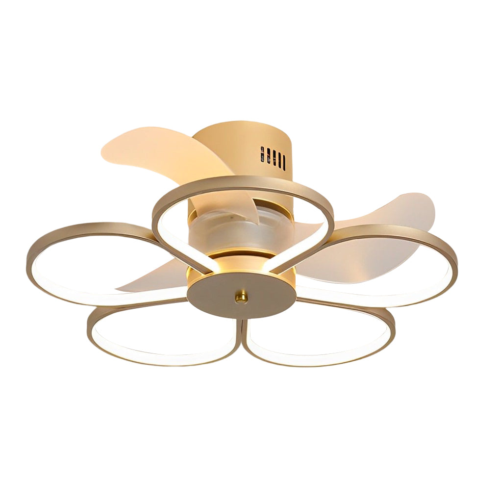 Flower Design Bladeless Ceiling Fan with Dimmable LED Light and Silent 6 Speed Motor