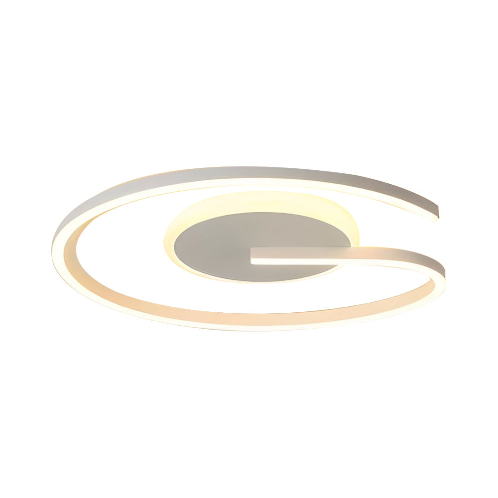Modern Minimalist Circular LED Flush Mount Ceiling Light Ring Design Fixture for Bedroom and Entrance