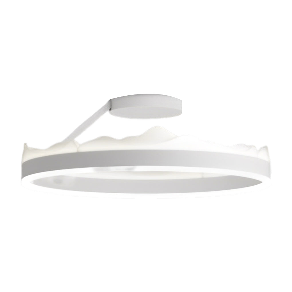 Modern Round Dimmable LED Ceiling Light White Nordic Flush Mount Fixture for Living Room