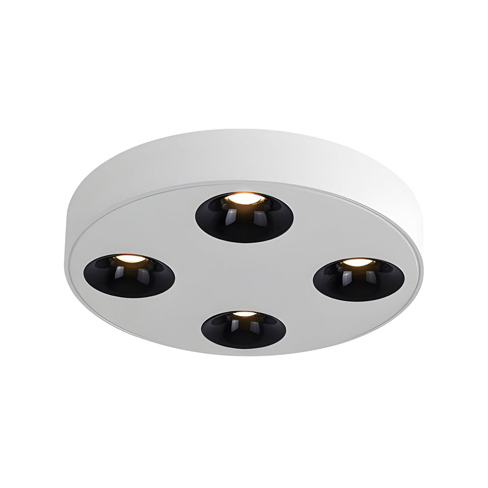 Modern 9.1 Inch Round LED Flush Mount Ceiling Light 4 Light Ultra Thin Low Profile Aluminum Fixture