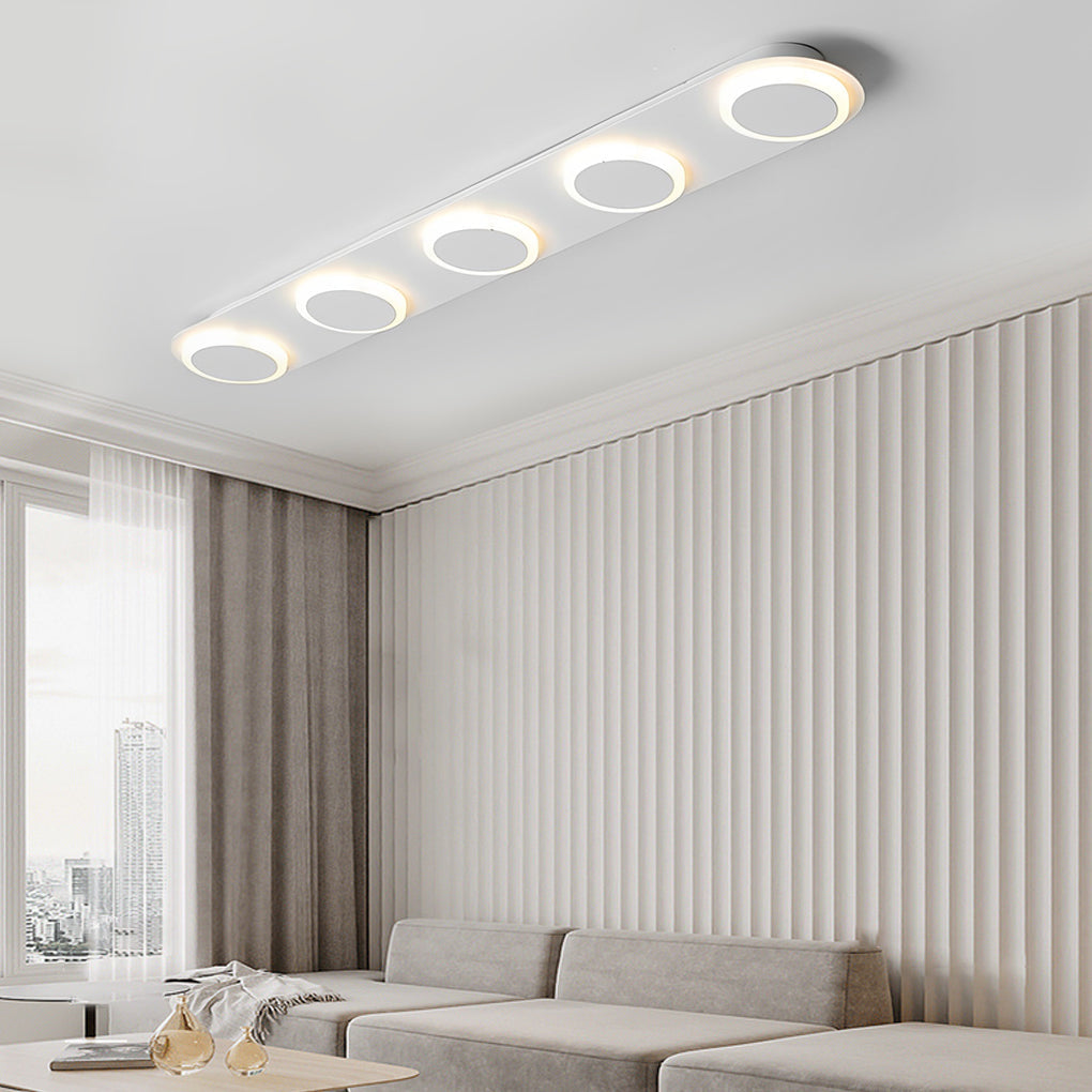 Modern Geometric LED Flush Mount Ceiling Light Minimalist Round and Square Metal Fixture