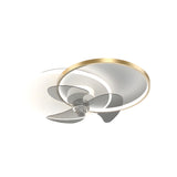 Modern Low Profile LED Ceiling Fan Silent Flush Mount 3 Color Dimming Light